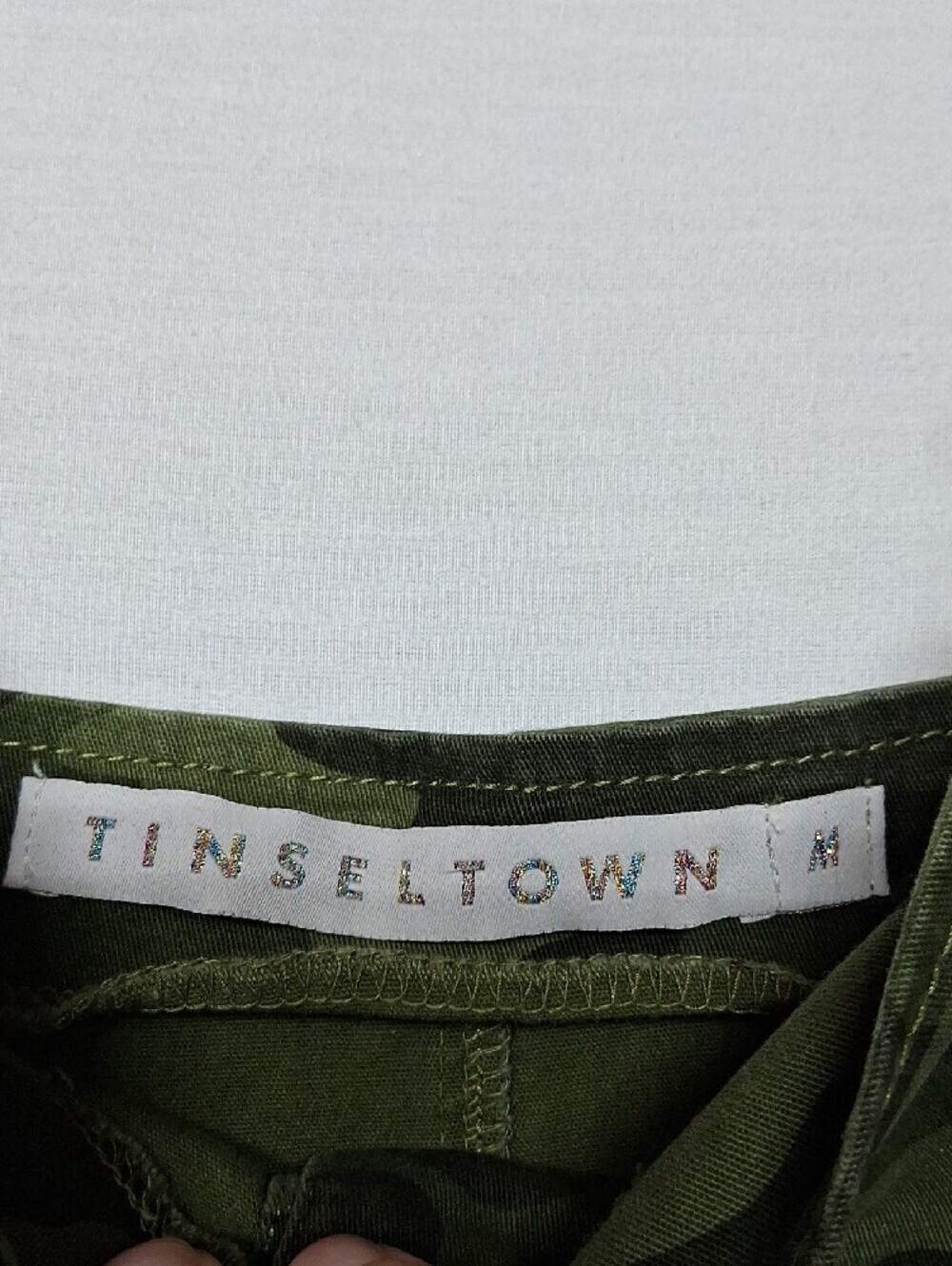 Tinseltown Olive Green Camo Overall Dress - Picture 3 of 8